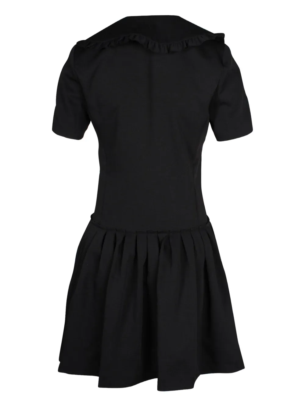 SANDRO Peter Pan collar pleated mini dress - Zwart