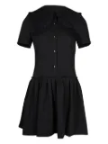 SANDRO Peter Pan collar pleated mini dress - Black