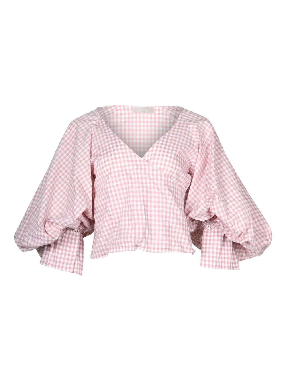 Caroline Constas gingham balloon-sleeve top | Pink | Image 1