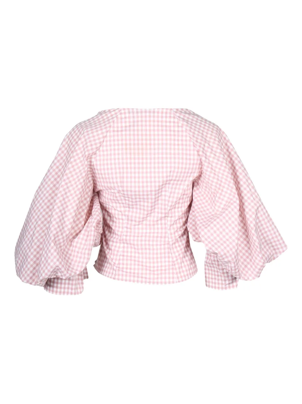 Caroline Constas gingham balloon-sleeve top | Image 2