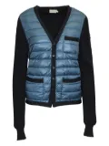 Moncler Vintage quilted-panel knit jacket - Blue