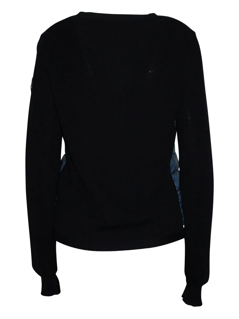 Pre-owned Moncler Vintage Quilted-panel Knit Jacket In Blue