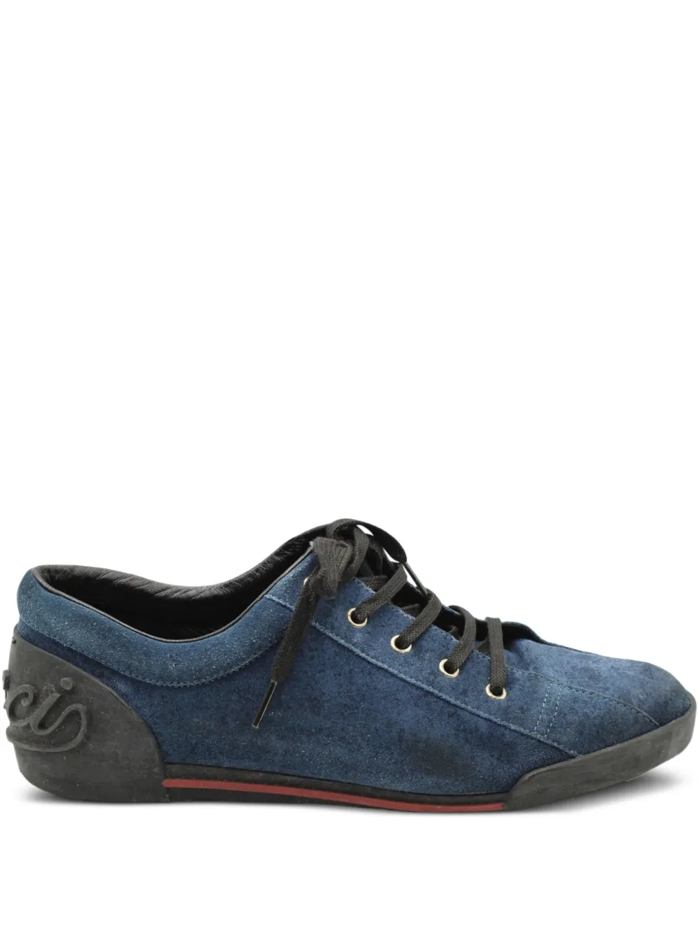Gucci Pre-Owned suede logo-embossed sneakers | Blue | Image 1