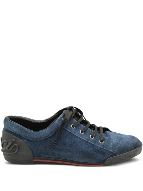 Gucci Pre-Owned suede logo-embossed sneakers