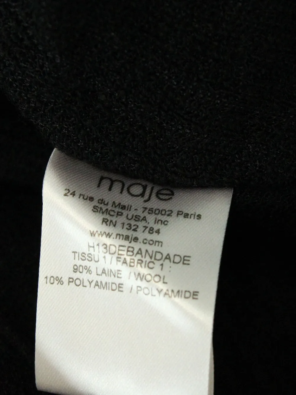 Pre-owned Maje V-neck Top In Black