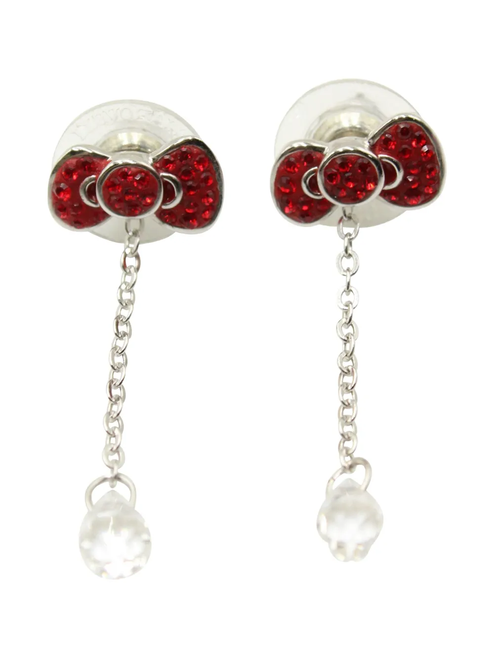 Swarovski Vintage x Hello Kitty 'Bow' ドロップピアス - シルバートーン Swarovski Vintage x Hello Kitty 'Bow' ドロップピアス - シルバートーン