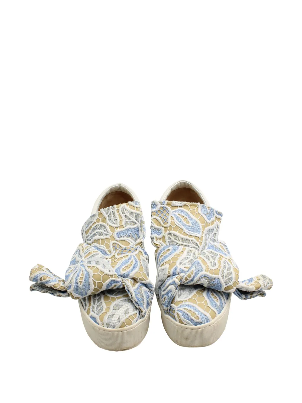 Pre-owned N°21 Knot-detail Lace Sneakers In Neutral