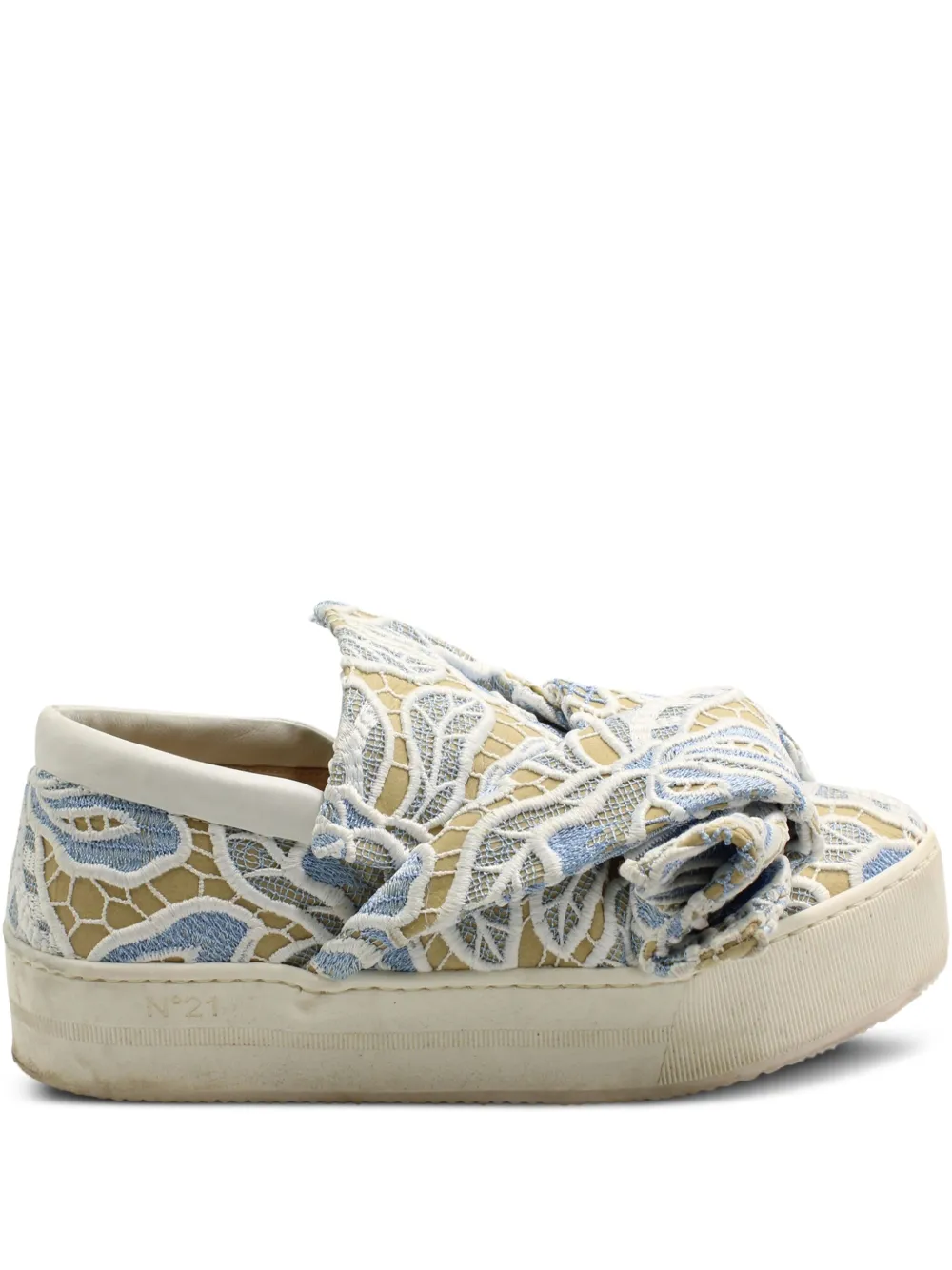Nº21 knot-detail lace sneakers | Neutrals | Image 1
