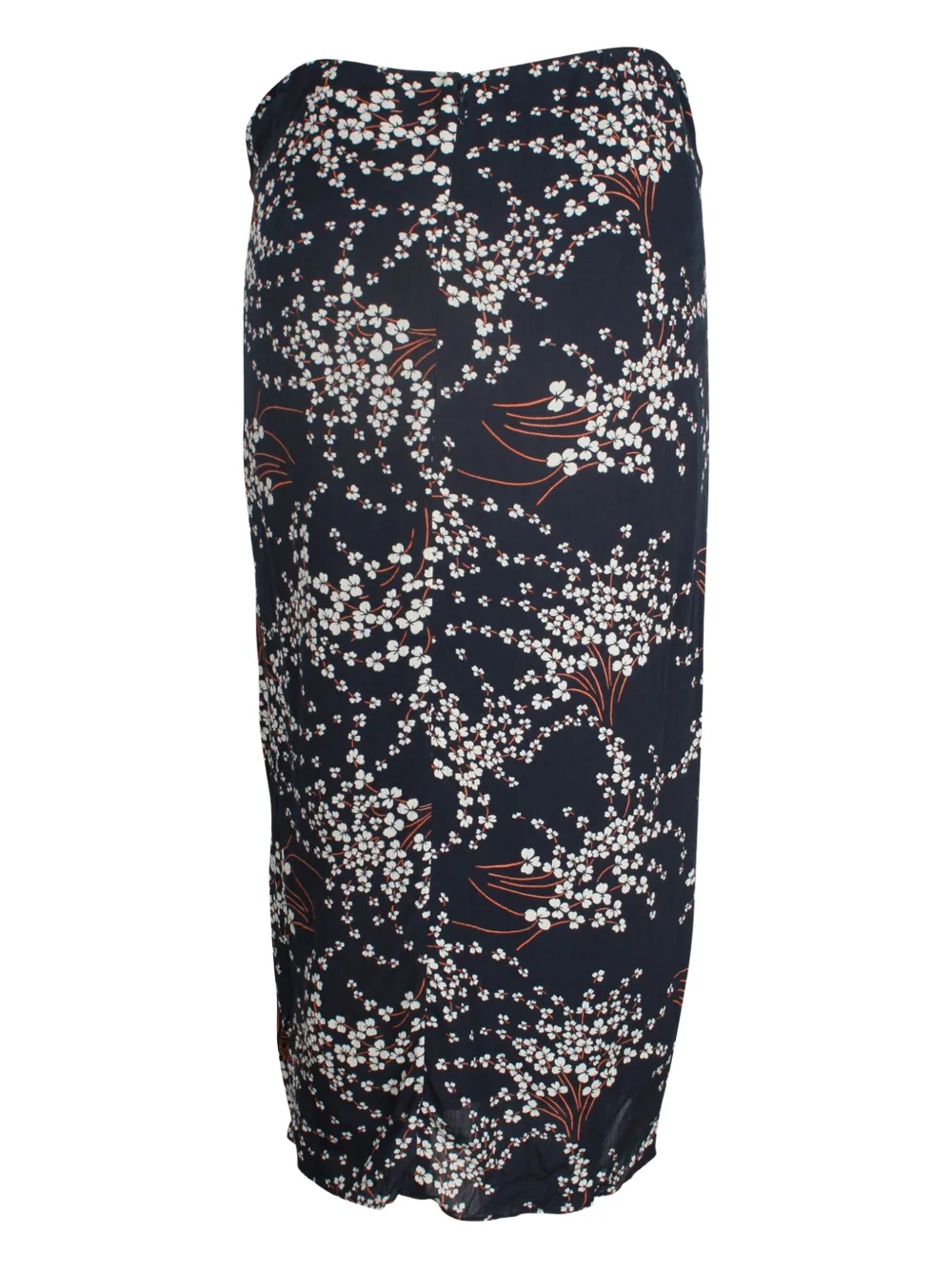Pre-owned Ba&sh Floral-print Gathered Midi Skirt In Blue