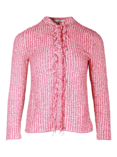 Prada Pre-Owned tweed fringe cardigan