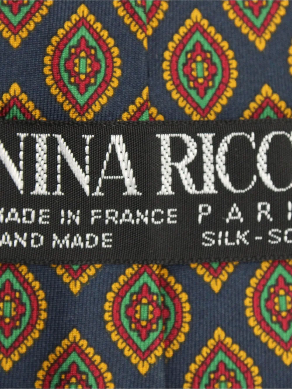 Pre-owned Nina Ricci Patterned Silk Tie In Blue