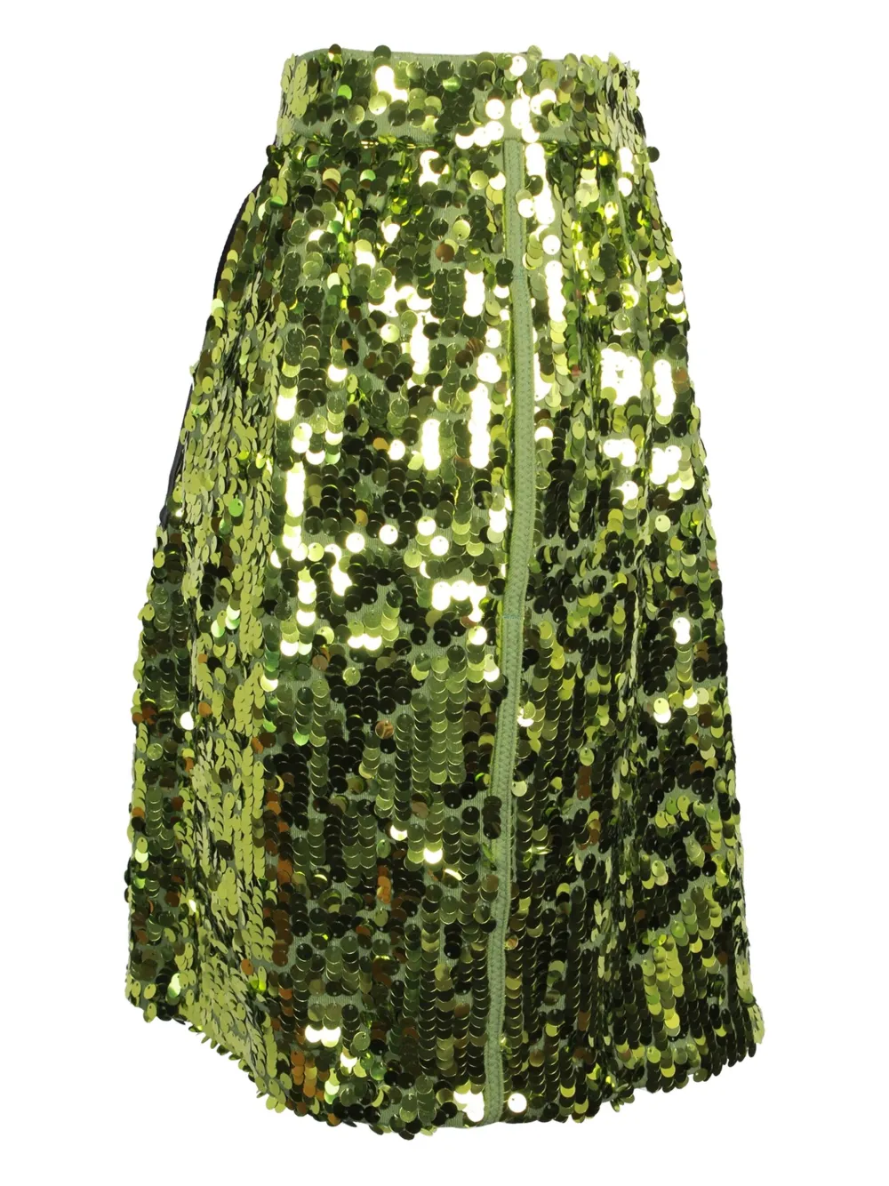 Pre-owned N°21 Sequin Side-pocket Mini Skirt In Green