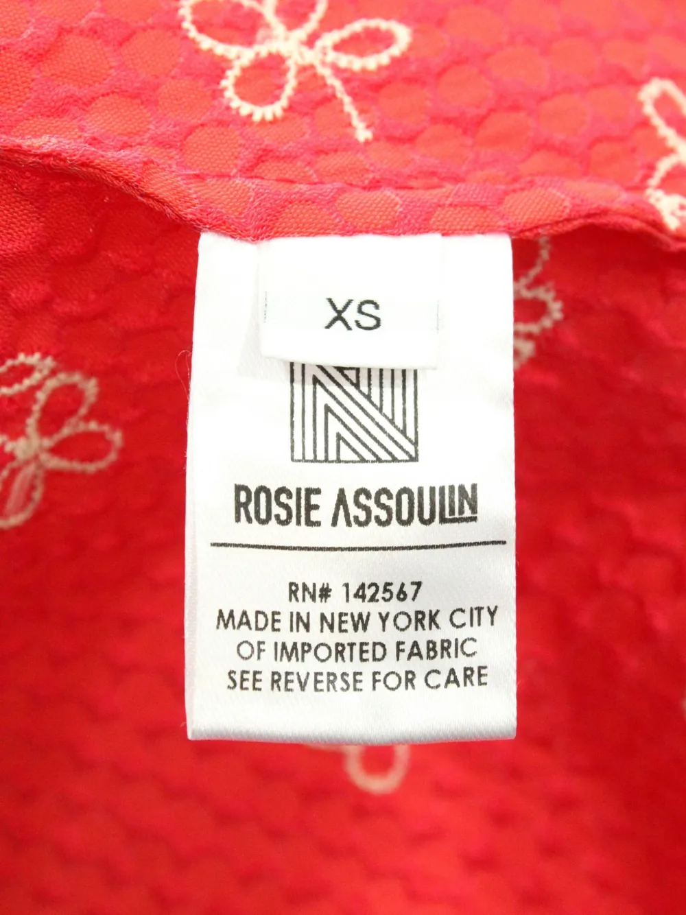 Pre-owned Rosie Assoulin Floral-embroidered Blouse In Red