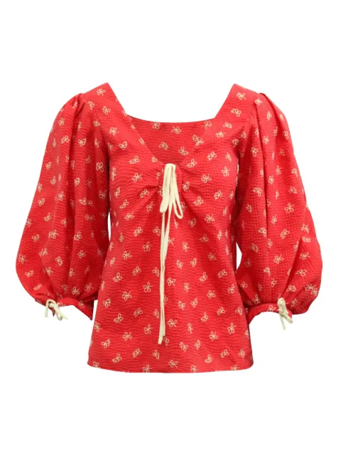 Rosie Assoulin floral-embroidered blouse