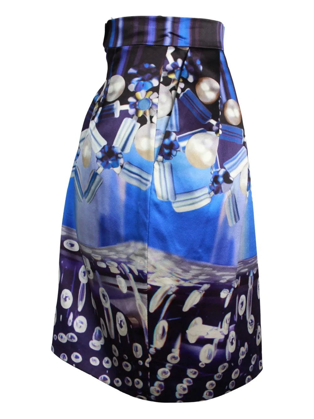 Mary Katrantzou pearl-print pleated mini skirt - Blauw