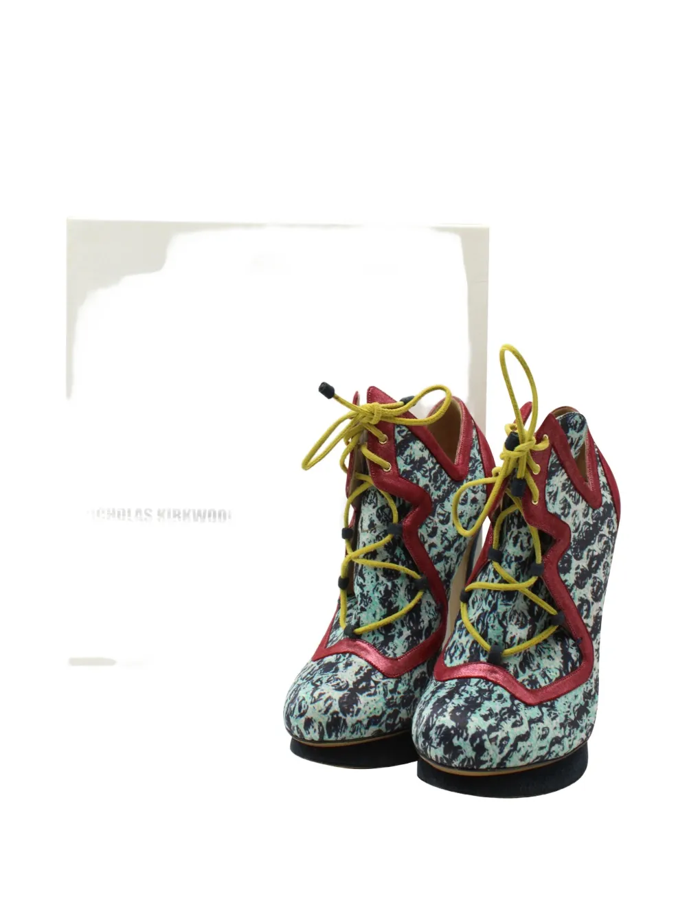 Pre-owned Nicholas Kirkwood Lace-up Stiletto Bootie In Blue