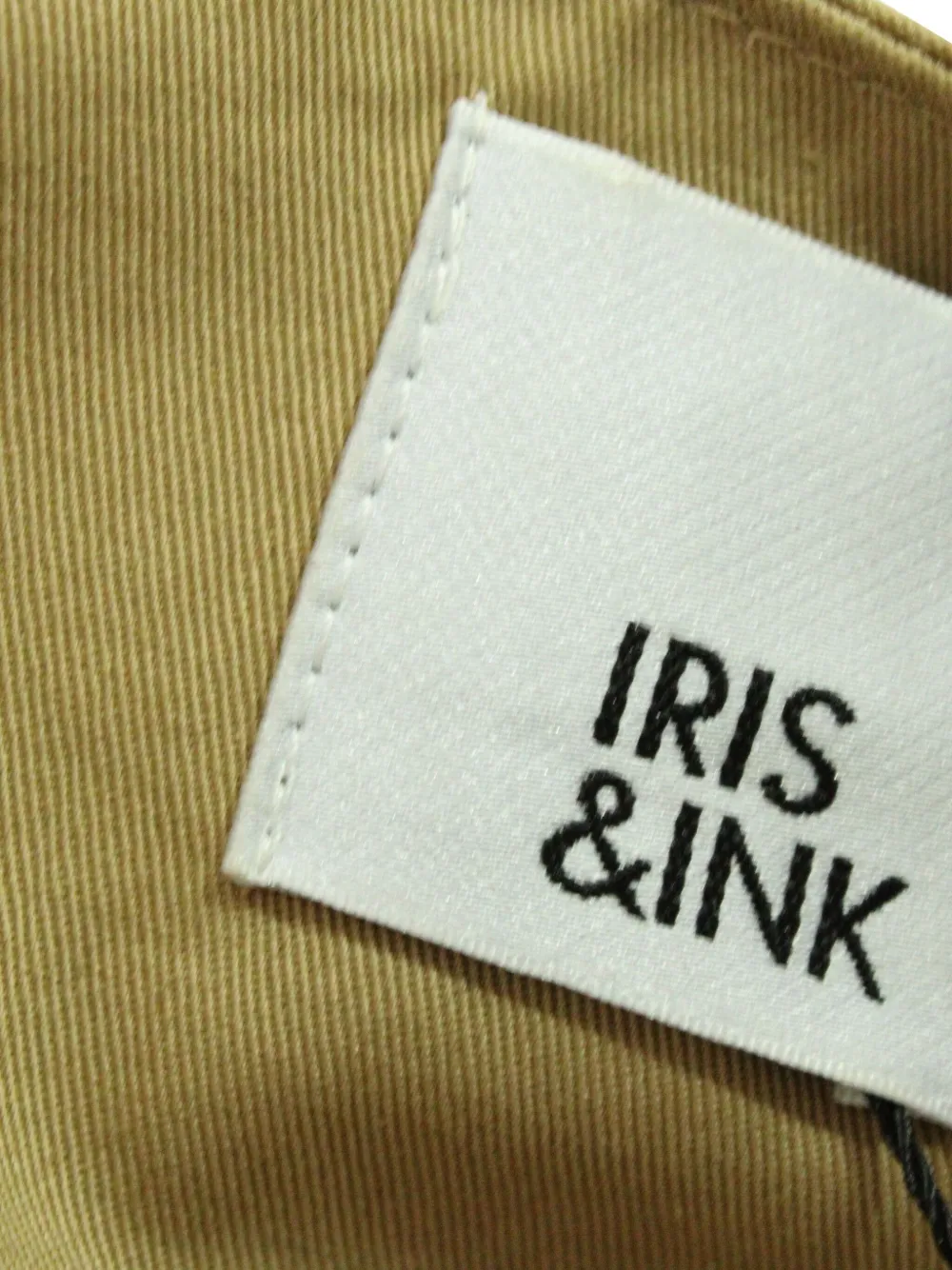 Pre-owned Iris & Ink Belted Sleeveless Midi Dress In Green