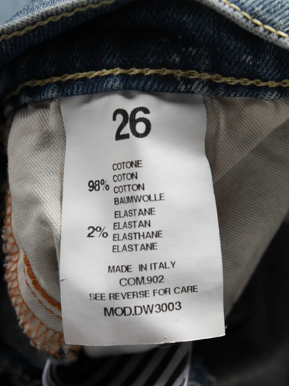 Pre-owned Off-white Distress Straight-leg Jeans In Blue