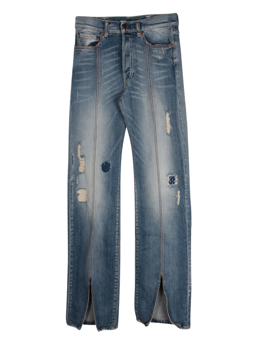 Off-White Pre-Owned distress straight-leg jeans | Blue | Image 1