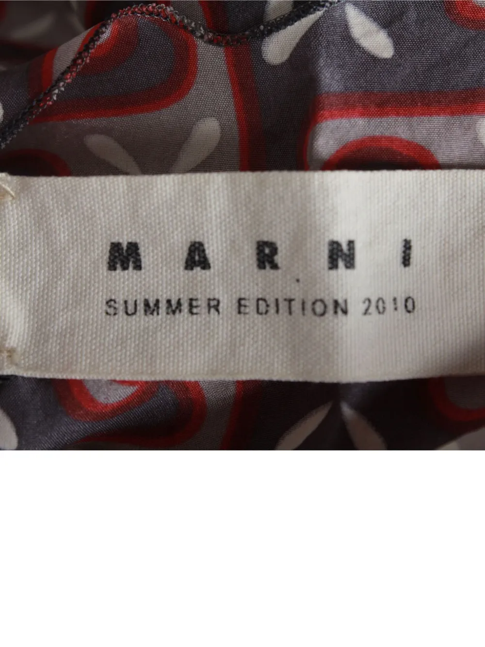 Pre-owned Marni Geometric-print Scoop-neck Blouse In Gray