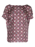 Marni Pre-Owned geometric-print scoop-neck blouse - Grey
