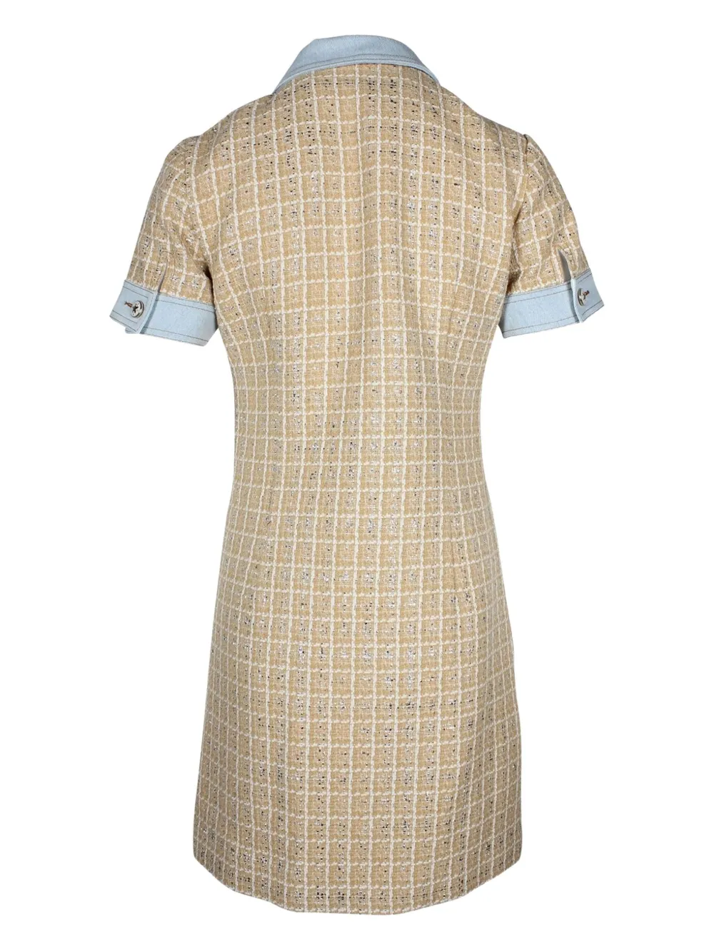 SANDRO Mella metallic-checked tweed mini dress - Beige