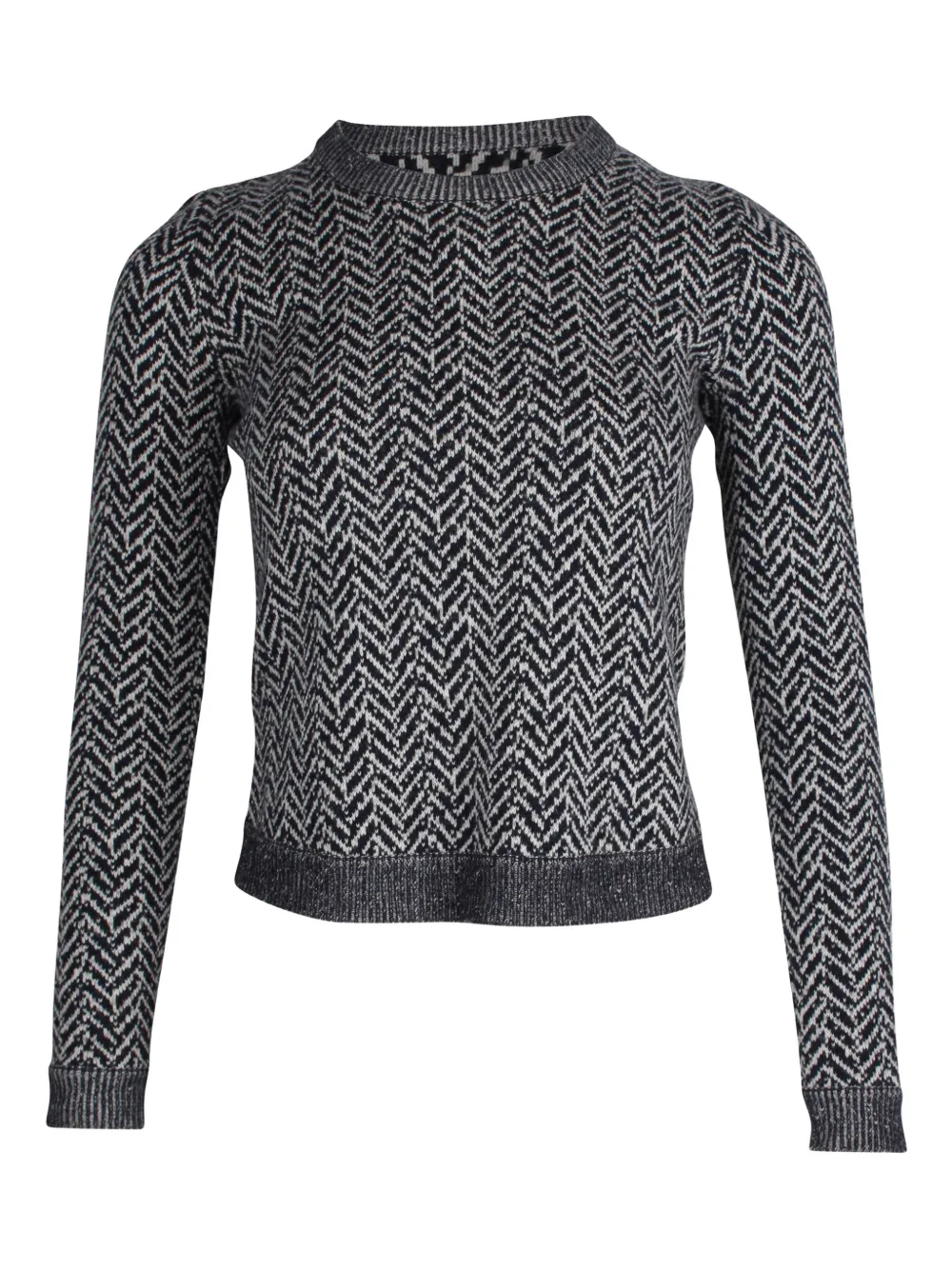 Pre-owned Theory Herringbone Crewneck Sweater