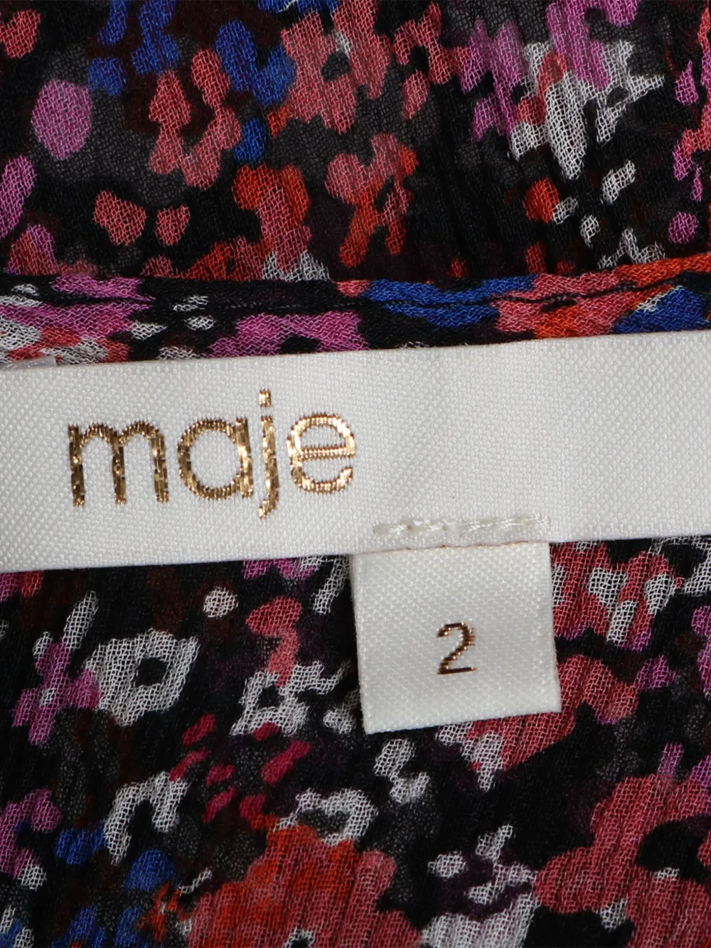 Pre-owned Maje Floral-print Ruffled Top In Pink