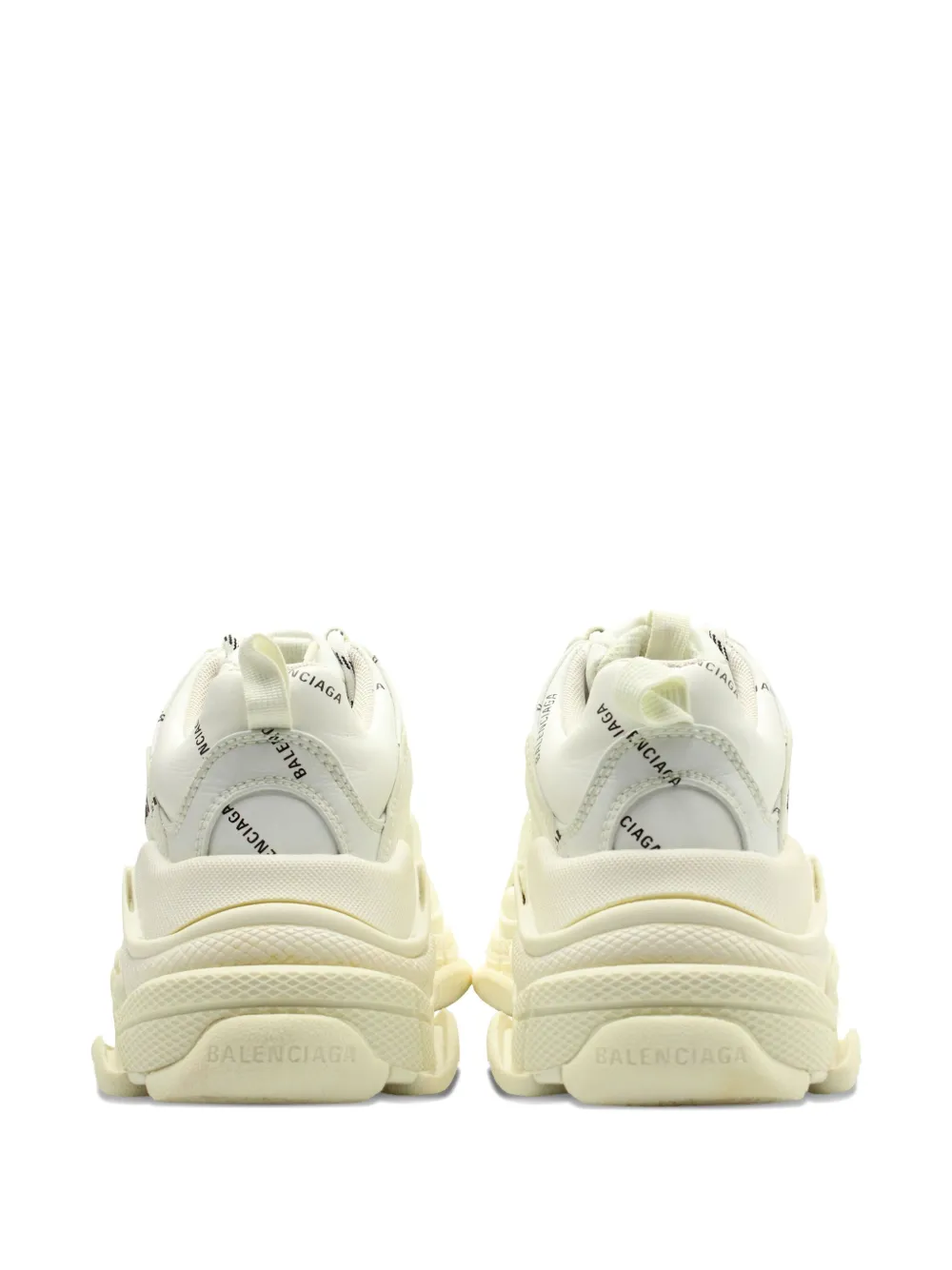 Pre-owned Balenciaga Triple S Logo-print Sneakers In White