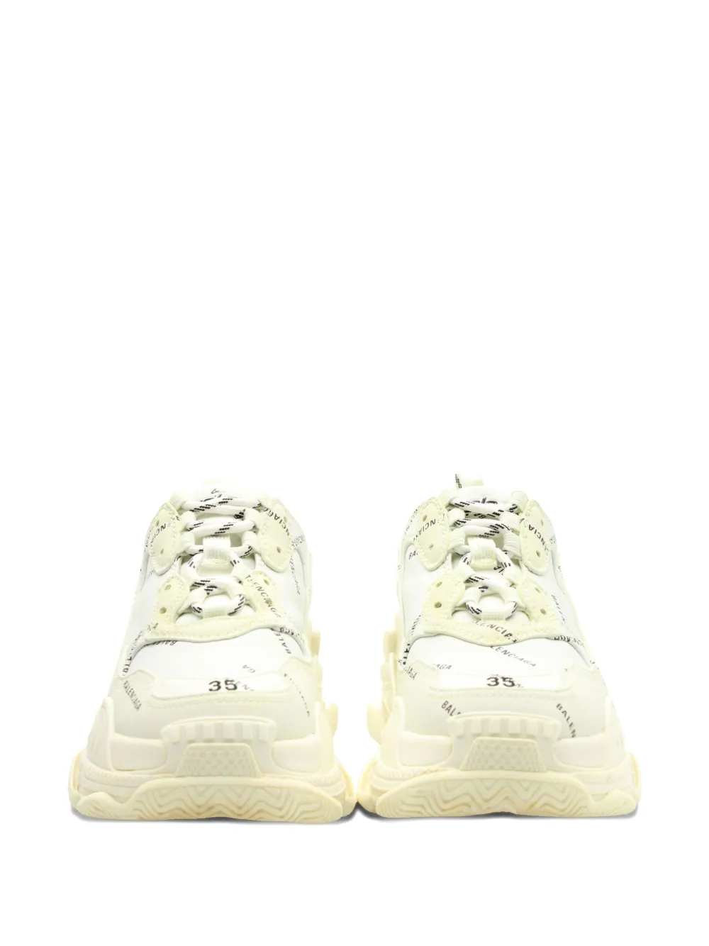 Pre-owned Balenciaga Triple S Logo-print Sneakers In White
