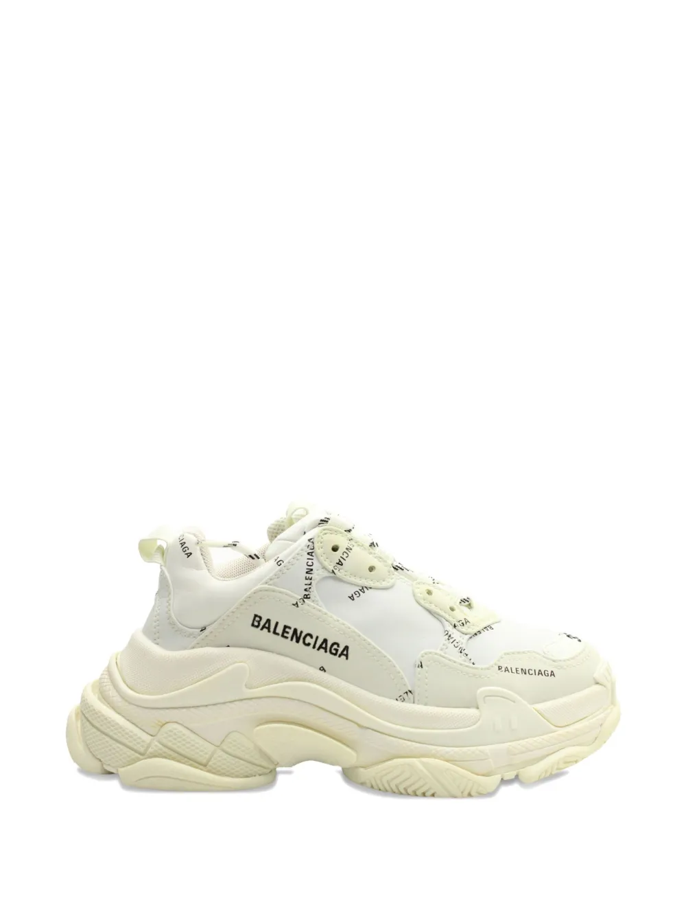 Pre-owned Balenciaga Triple S Logo-print Sneakers In White