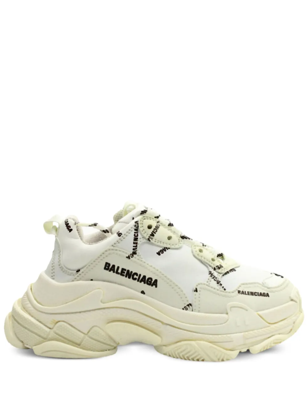 Balenciaga Pre-Owned Triple S logo-print sneakers | White | Image 1