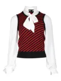 Maje striped bow sweater - Red