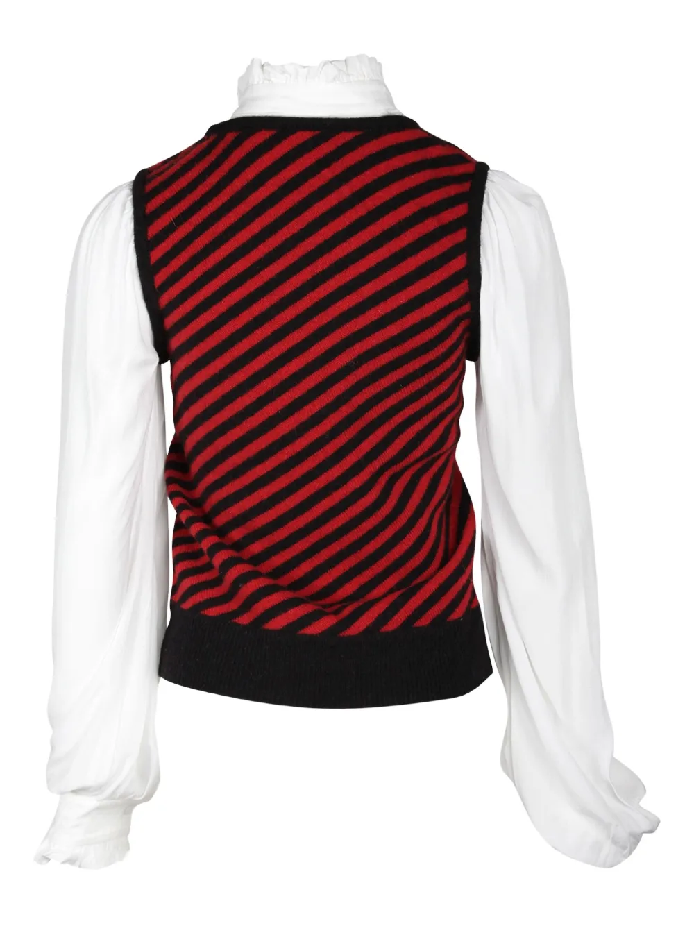 Pre-owned Maje Striped Bow Sweater In Red