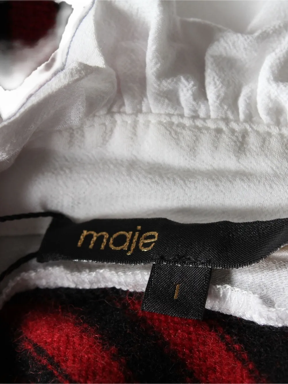 Pre-owned Maje Striped Bow Sweater In Red