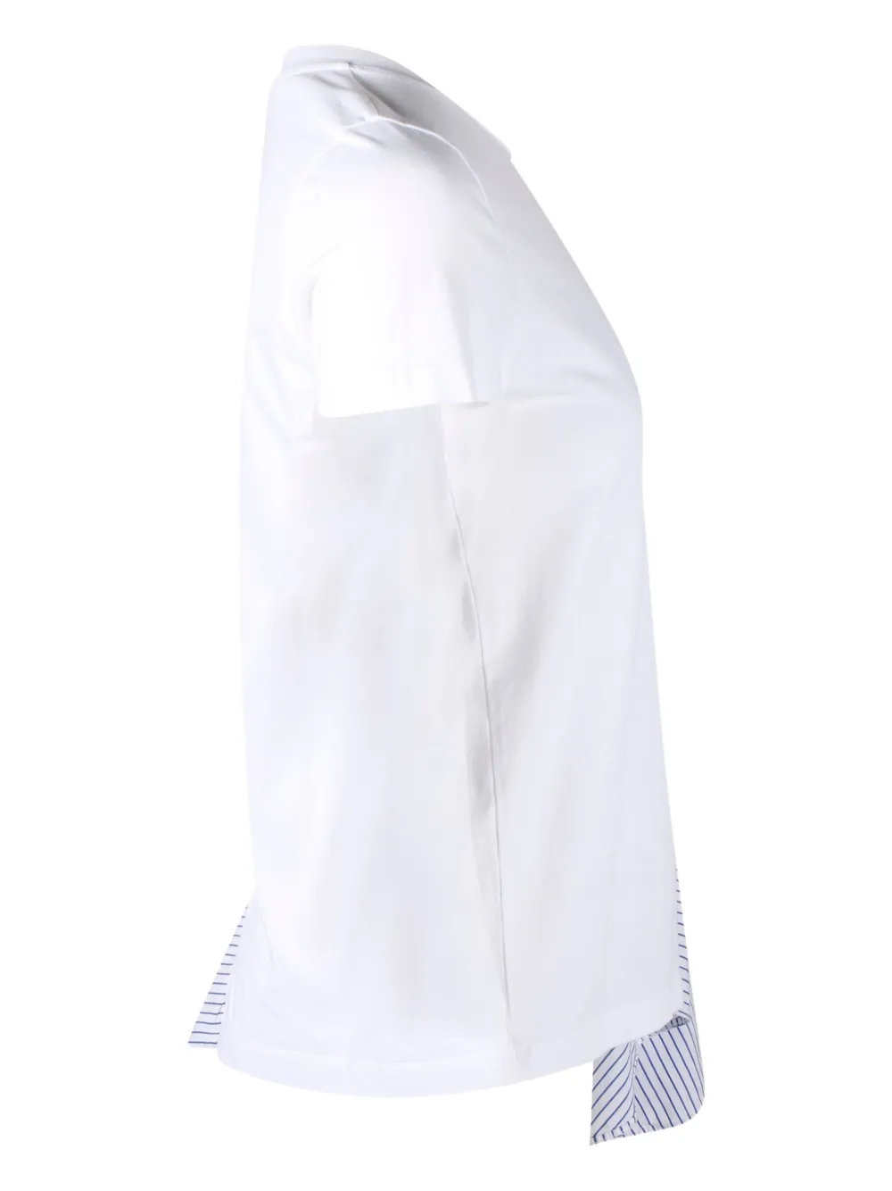 Pre-owned Stella Mccartney Stripe-panel Cotton T-shirt In White