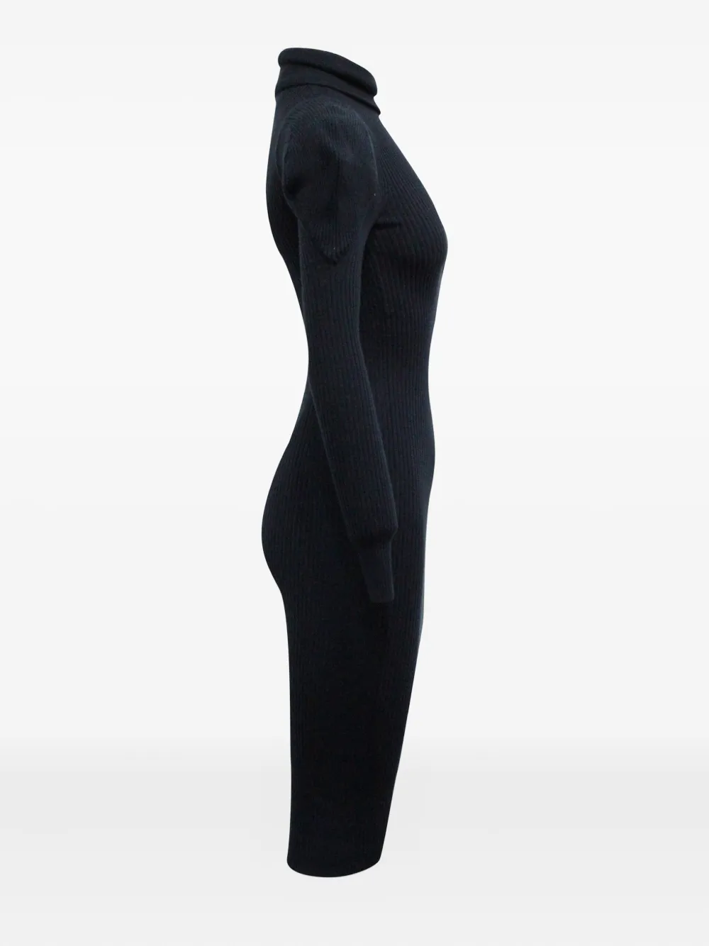 Iris & Ink ribbed turtleneck dress - Blauw
