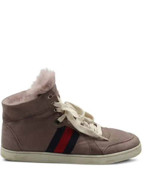 Gucci Pre-Owned Web-stripe suede sneakers