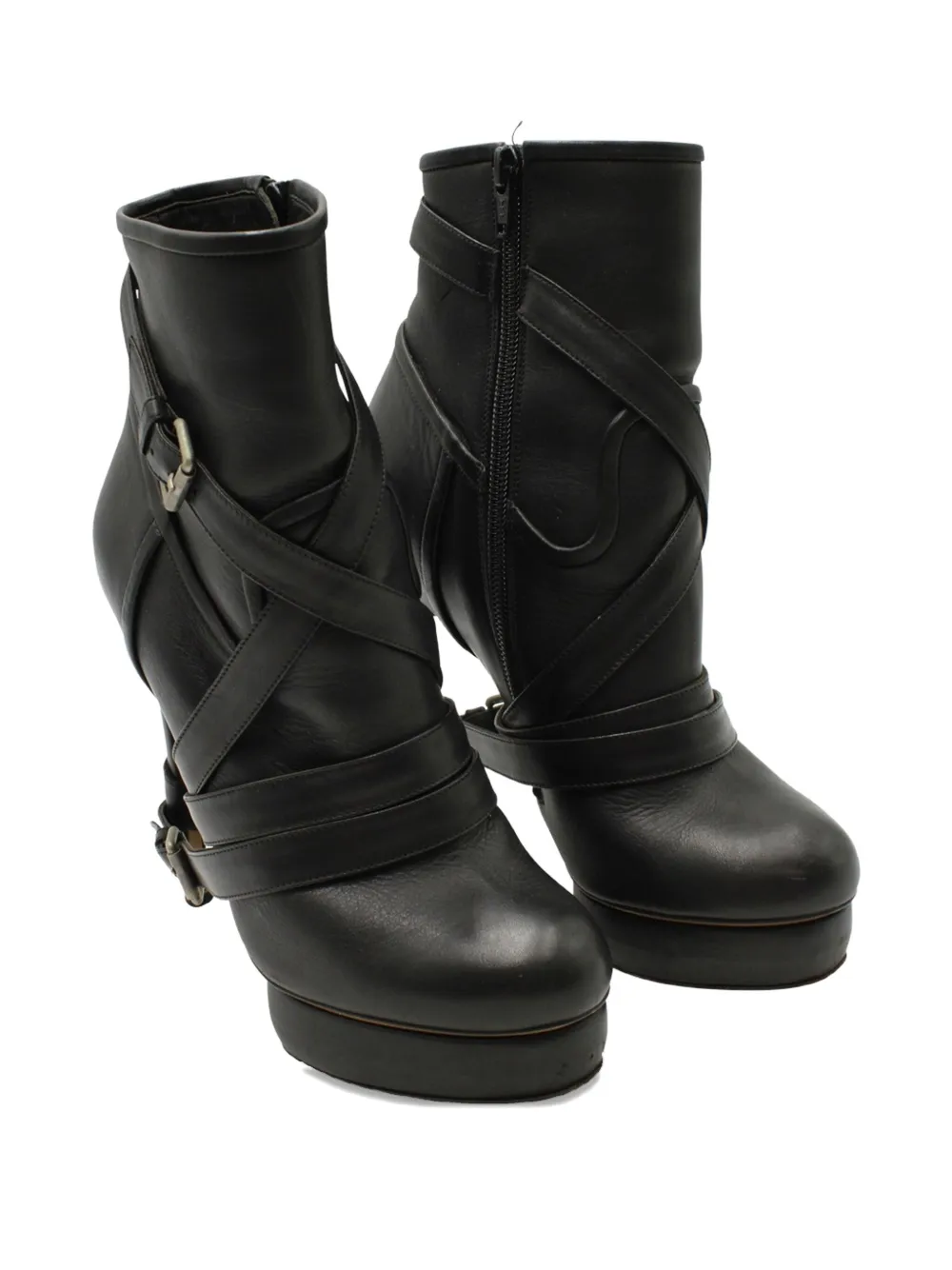 Nicholas Kirkwood platform wrap-strap ankle boots - Zwart