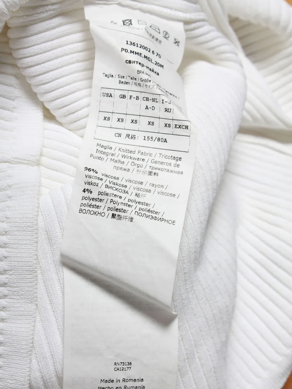 Pre-owned Max Mara Ribbed Boat-neck Top In White