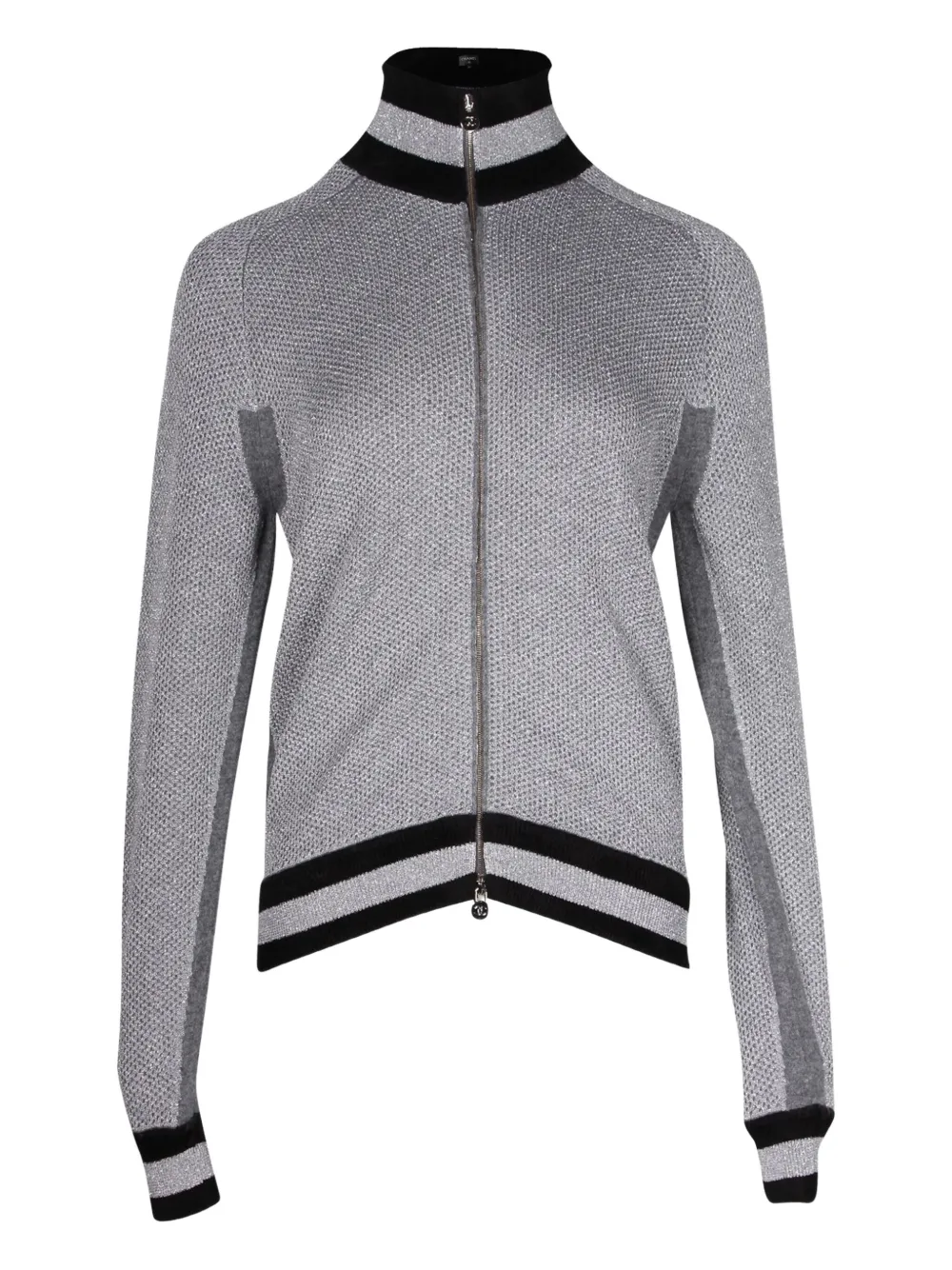 Pre-owned Chanel Zip-up Bomber Jacket In Gray