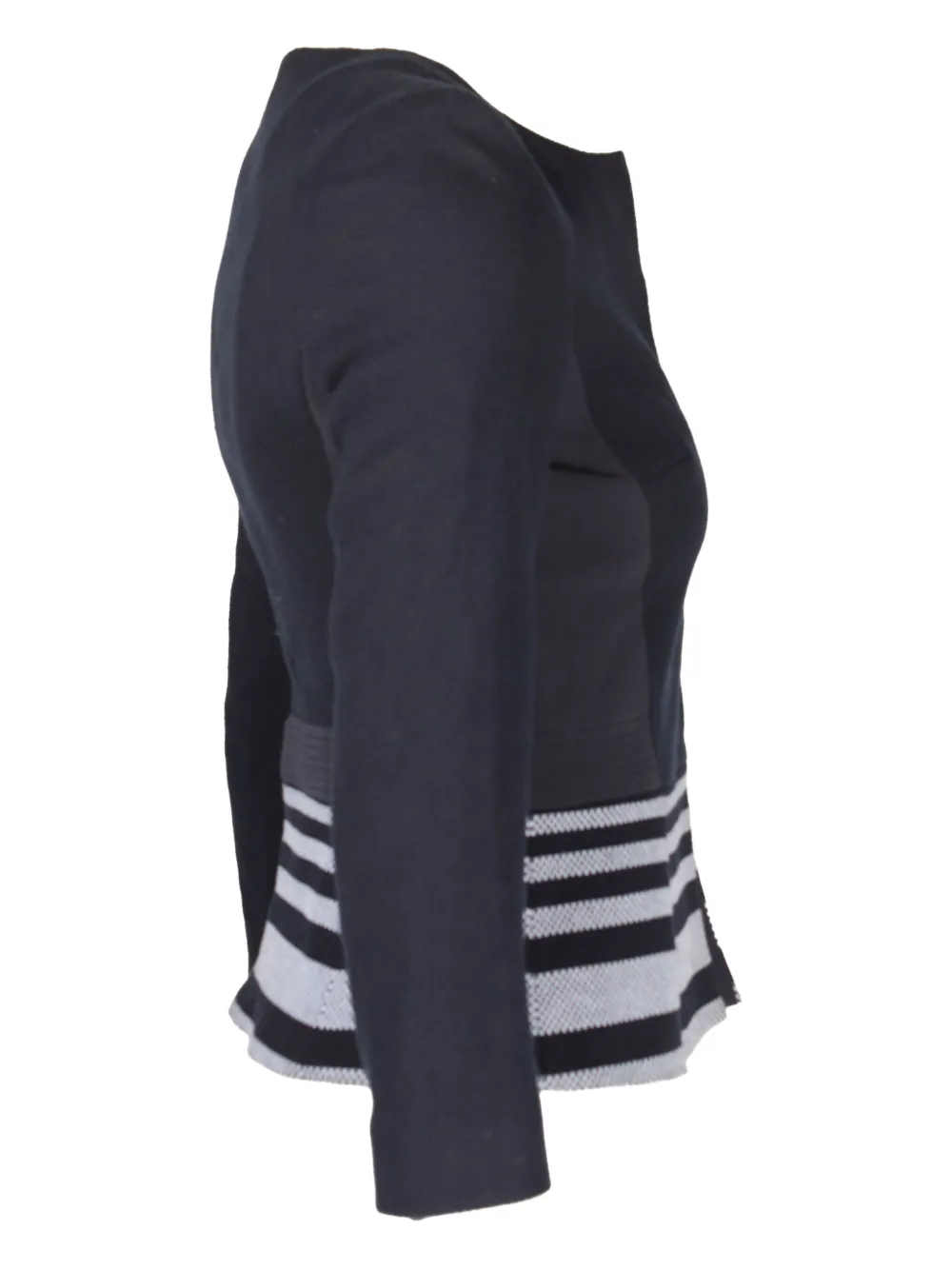 Pre-owned Hugo Boss Jeisina Textured Striped Jacket In Blue