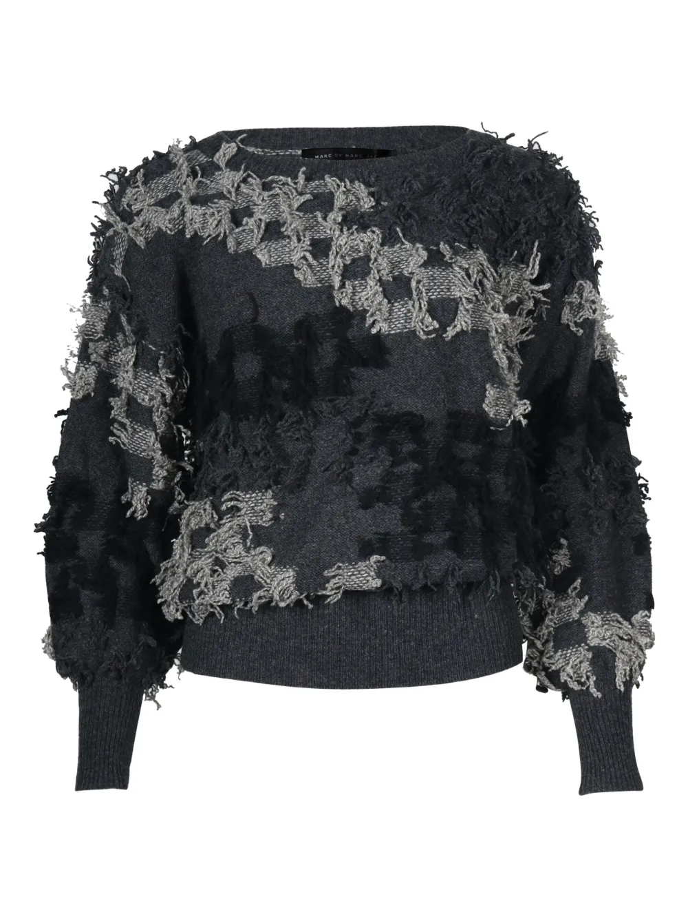 Pre-owned Marc Jacobs Vintage Frayed Wool Sweater In Gray