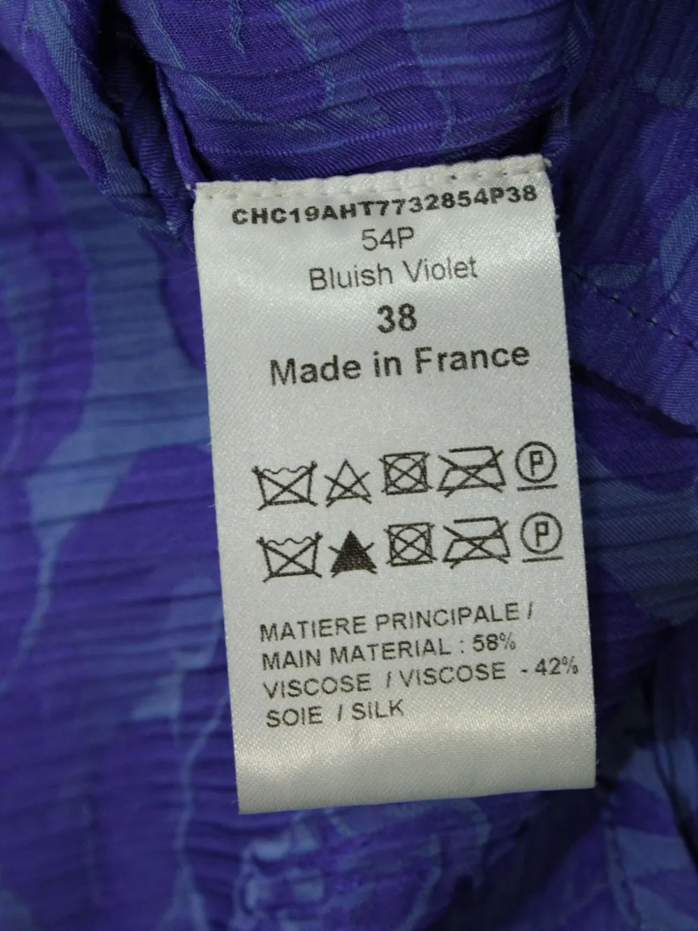 Pre-owned Chloé Vintage Lavalliere Floral-jacquard Blouse In Purple