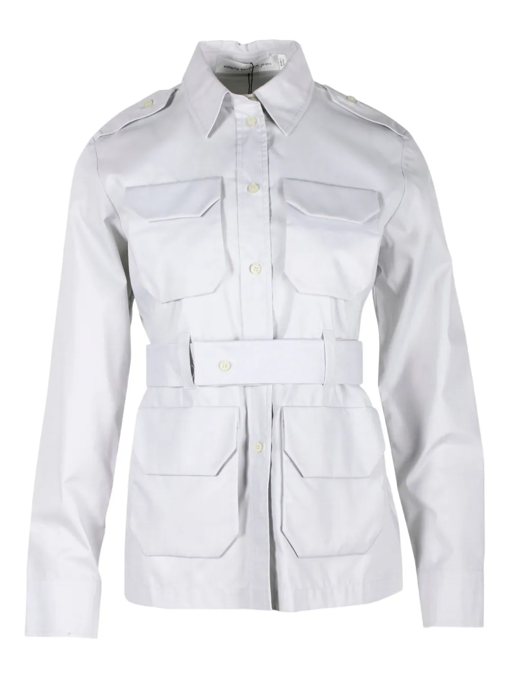 Victoria Beckham belted pocket shirt | Grey | Image 1