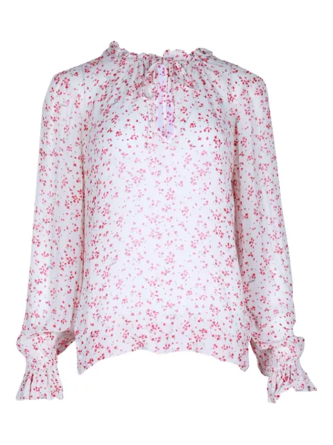 GANNI ruffled floral-print blouse