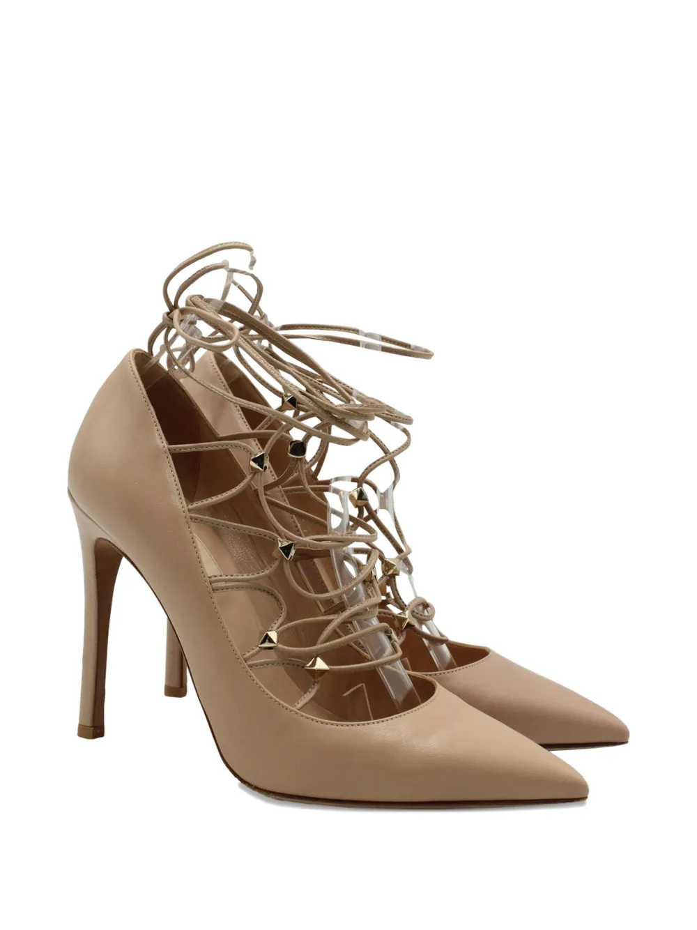 Valentino Garavani Pre-Owned Rockstud lace-up pumps - Roze