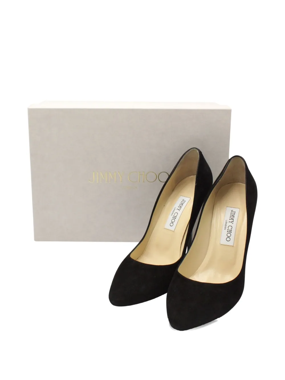 Pre-owned Jimmy Choo 110mm Mitchel Suede Pointed-toe Pumps In Black