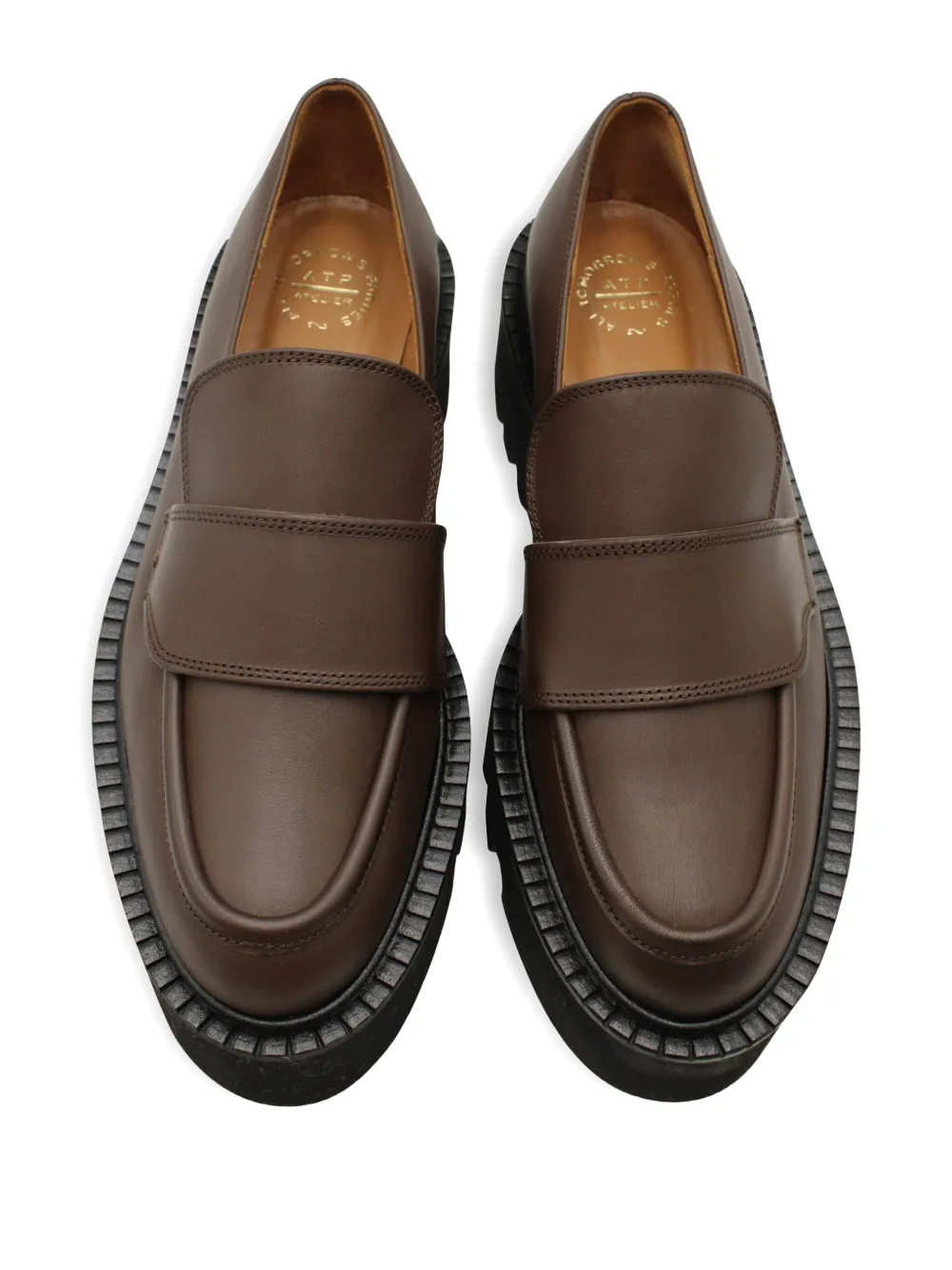 Pre-owned Atp Atelier Pescara Chunky-sole Loafers In Brown