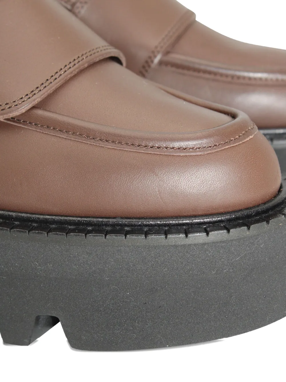 Pre-owned Atp Atelier Pescara Chunky-sole Loafers In Brown